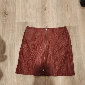 Red Leather Skirt Size Zero Free People Skirt
